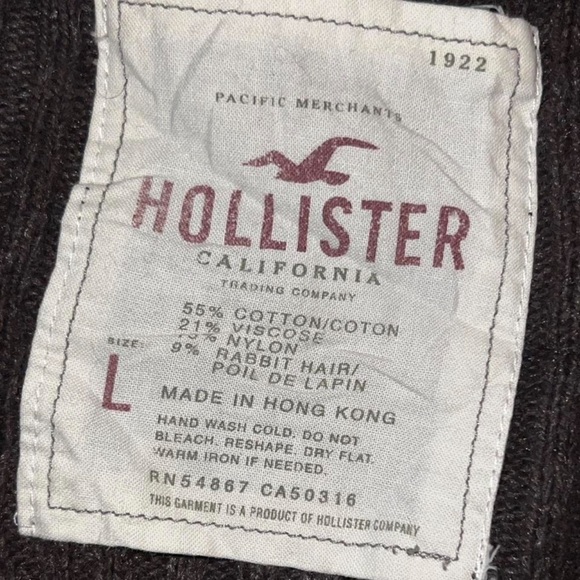 Rare Y2K Hollister Brown Babydoll Sweater-Size L - Picture 7 of 7